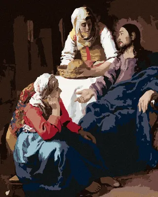 Produktbild von Zuty - Malen nach Zahlen - CHRISTUS BEI MARIE UND MARTHA (J. VERMEER), 40x50 cm, mit Keilrahmen (bereits gespannt)