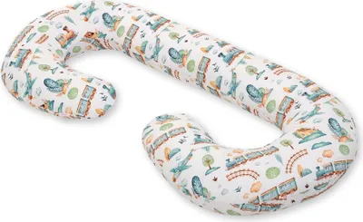 Image de Coussin de grossesse type C avec housse amovible en coton de haute qualité pour un sommeil confortable et l'allaitement