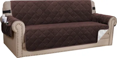 Produktbild von Sofabezug Dicke Samt Sessel Stretch rutschfeste Sofa Überwürfe Sofahusse Schutz vor Haustier Katze Hunde Sofa überwurf Couch überzug für Sofa（3-Seater Sofa，Dunkelbraun）