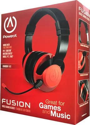 Produktbild von PowerA Fusion, Kabelgebunden, Gaming, Kopfhörer, Schwarz, Rot