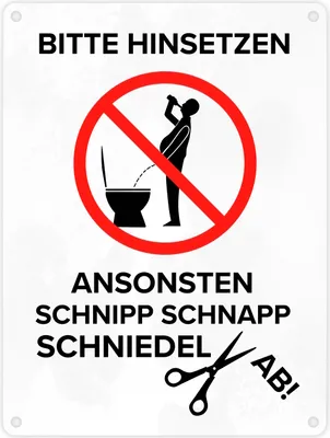 Produktbild von Bitte hinsetzen, ansonsten… Toilette Metallschild in 15x20 cm mit Biertrinker