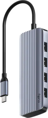 Obrázek produktu pro Rozbočovač rozhraní Cudy UH500 USB 3.2 Gen 1 (3.1 Gen 1) Type-C 5000 Mbit/s Šedá, stříbrná
