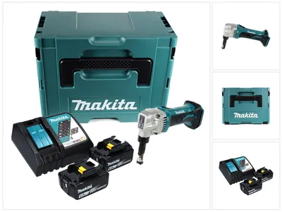 Produktbild von Makita DJN 161 RGJ Akku Knabberschere 18 V + 2x Akku 6,0 Ah + Ladegerät + Makpac