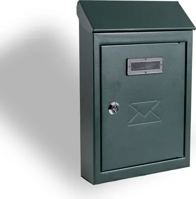 Immagine prodotto di Cassetta postale verde da esterno in lamiera di acciaio verniciato con serratura a cilindro resistente 200x60x300 mm