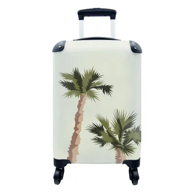 Produktbild von MuchoWow® Koffer Handgepäck Trolley Rollkoffer Kleine Reisekoffer mit 4 Rollen - Palme - Strand - Pastell - Cabin Size < 55x40x23 cm & 55x40x20 cm - Fotokoffer - Kabinenkoffer - Boardgepäck - Reise-Box - Reisekoffer - Reisegepäck - Koffer mit Bild - Trolley für Kinder