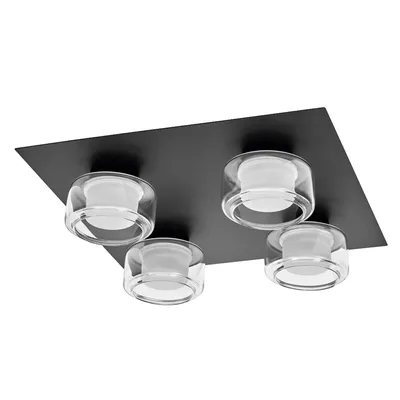 Zdjęcie produktu dla Lampa ścienna i sufitowa LEDVANCE ORBIS Flame z diodami LED, czarna, 22 W, 1400 lm, 3000/4000 K, temperatura barwowa regulowana za pomocą przełącznika ściennego (chłodna biel/ciepła biel), stopień ochrony IP44 przed ciałami obcymi i bryzgami wody
