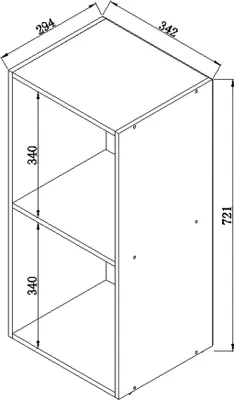 Zdjęcie produktu dla Półka drewniana | Półka z 2 dużymi przedziałami | Wymiary: H. 72 x W. 34 x D. 30 cm | Miejsce na 65 rekordów | 1 półka stała - Platto
