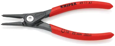 Produktbild von Knipex 49 11 A1, Sicherungsringzange, Chrom-Vanadium-Stahl, Kunststoff, Rot, 140 mm, 100 g