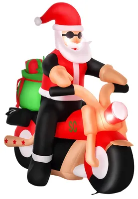 Produktbild von Weihnachtsdeko Aufblasbarer Weihnachtsmann Outdoor-Weihnachtsdekoration, inkl. Gebläse, 1,65 m, Rot + Weiß + Schwarz