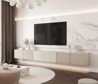 Produktbild von IDOHOME-Hängendes TV-Lowboard Kombination ANGEL 300 cm mit LED-Beleuchtung, modernes Design, viel Stauraum und elegante Wandmontage