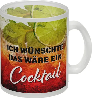 Produktbild von Ich wünschte das wäre ein Cocktail Glas Tasse mit Cocktailmotiv