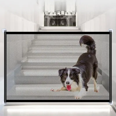 Produktbild von Hundegitter 180 x 72 cm, ausziehbar, bohrfrei, Isolationsnetz für Treppentür