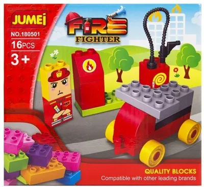 Zdjęcie produktu dla Klocki Jumei 3+ STRAŻ POŻARNA 16 elementów, 20x19cm