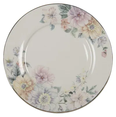 Immagine prodotto di Piatto da pranzo Clayre & Eef Ø 26 cm Fiori di porcellana rosa beige