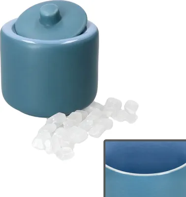 Produktbild von Ritzenhoff Jasper Zucker-Dose mit Deckel Ozeanblau Kandisbehälter Würfelzucker