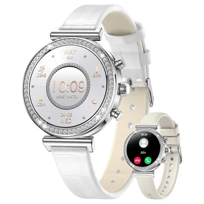 Produktbild von 2026 Smartwatch Damen mit Blutdruckmessung, EKG, Herzfrequenz, SpO₂, Schrittzähler, Bluetooth-Anruf, IP67 Wasserdicht & Luxus Edelstahl Design(Silber)