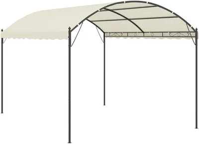 Immagine prodotto di Gazebo da giardino 4x3 metri, con struttura in acciaio e copertura in poliestere. Tenda da giardino ideale per giardino e terrazza, robusta struttura per feste ed eventi. Colore: crema e nero
