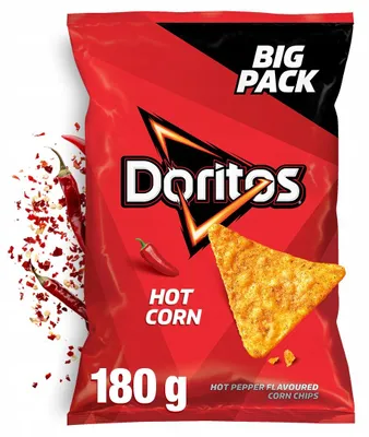 Zdjęcie produktu dla Doritos Chipsy Kukurydziane Ostra Papryka 180 g