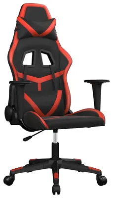 Produktbild von vidaXL Gaming-Stuhl mit Massagefunktion Schwarz und Rot Kunstleder