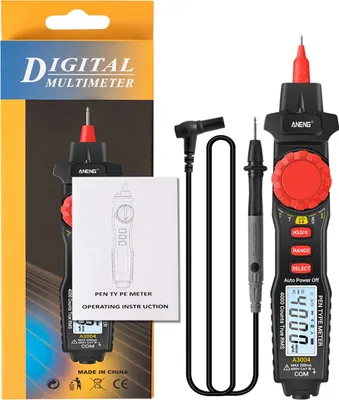 Obrázok produktu pre ANENG A3004 Digitálny perový multimeter Automatický rozsah NCV AC/DC Voltmeter Ampérmeter Ohmér Meter odporu s testom kapacity diódy Alarm kontinuity Podsvietený LCD displej s podržaním údajov Baterka