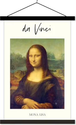 Produktbild von MuchoWow® Textilposter Mona Lisa - Leonardo da Vinci - Kunst 60x90 cm mit schwarzem Rahmen - Poster Wohnzimmer