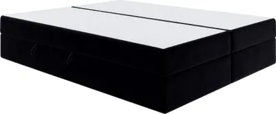Produktbild von Moebelpaket Bett 160x200 mit Bettkasten, Boxspringbett mit Pocket-Matratze, Eleganter Riviera-Stoff - Schwarz - Kollektion Luxor