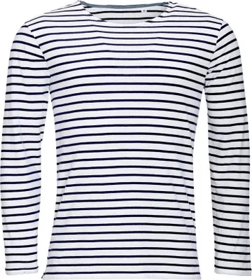 Obrázek produktu pro Pánské námořnické tričko SOLS, pruhované, s dlouhým rukávem PC2579 (M) (bílá/navy blue)