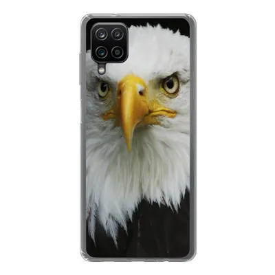 Produktbild von MuchoWow® Handyhülle Schutzhülle Hülle für Samsung Galaxy A12 Adler - Schwarz - Weiß Silikon Softcase Handy Hülle - Bild
