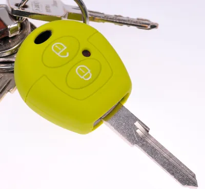 Produktbild von Auto Schlüssel Hülle Silikon Schutz Cover Apfelgrün kompatibel mit VW SEAT Skoda T4 Fox Sharan Polo Cordoba 2 Tasten Funk Fernbedienung
