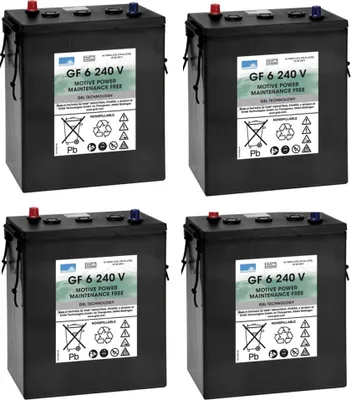 Produktbild von Ersatzakku Set 4x 6V (24V) 240Ah für Columbus Reinigungsmaschine ARA 80 BM 100 Gel Akku