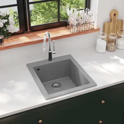 Immagine prodotto di The Living Store Lavello in granito a vasca singola grigio