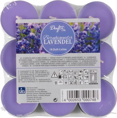 DARO DEKO Duft Teelichter Lavendel - 9 Stück Mit 3,5h Brenndauer