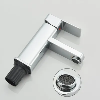 Immagine prodotto di Miscelatore monocomando per bagno e cucina, in acciaio inossidabile, con cartuccia in Vetroceramica, aeratore per un getto d'acqua delicato, montaggio a foro singolo, finitura cromata