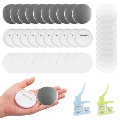 Knopfrohlinge 58 mm, 100 Stück, DIY-Set mit Zubehör