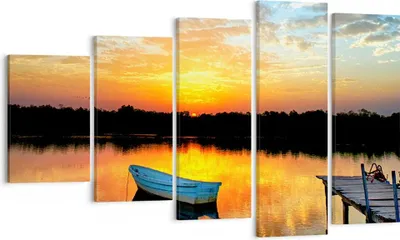 Produktbild von Bild auf Leinwand - Leinwandbild - Landschaft Sommer Meer - 100x60cm - Wand Bild - Wanddeko - Leinwanddruck - Bilder - Kunstdruck - Wanddekoration - Leinwand bilder - Wandkunst - EG100x60-3167