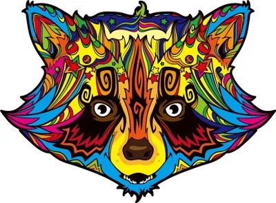 Produktbild von Holzpuzzle Color Raccoon/M – Kreativität entfalten KP21967