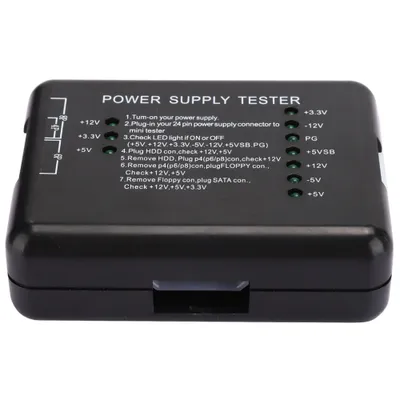 Produktbild von Netzteiltester Schwarz ABS Unterstützung ATX mit LED Kontrollleuchte Computerteile