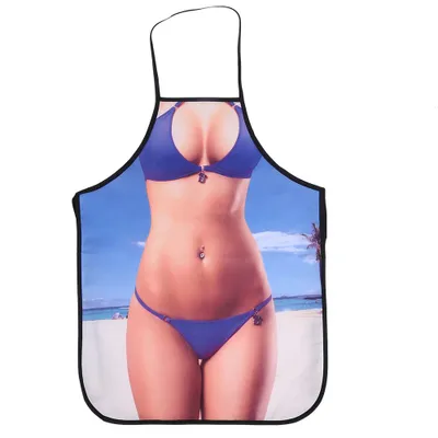 Obrázok produktu pre Vtipná 3D kuchárska zástera, sexy zástera pre mužov a ženy, nepremokavá zástera (žena v bikinách)