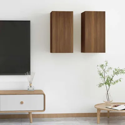 Produktbild von vidaXL TV-Schränke 2 Stk. Braun Eichen-Optik 30,5x30x60 cm