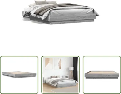 Produktbild von The Living Store Bettgestell Grau Sonoma 160x200 cm Holzwerkstoff