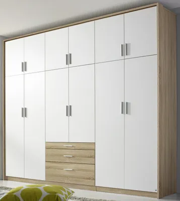 Produktbild von RAUCH AK618_016V Kleiderschrank, 12-trg. Hildesheim in Eiche Sonoma/Weiss