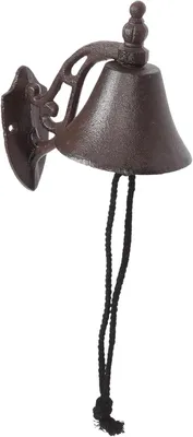 Produktbild von Retro-Wandglocke aus Gusseisen, Schmiedeeisen, Garten-/Außentürdekoration, rustikaler Stil