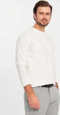 Productafbeelding van Ombre, heren longsleeve, wit, maat L