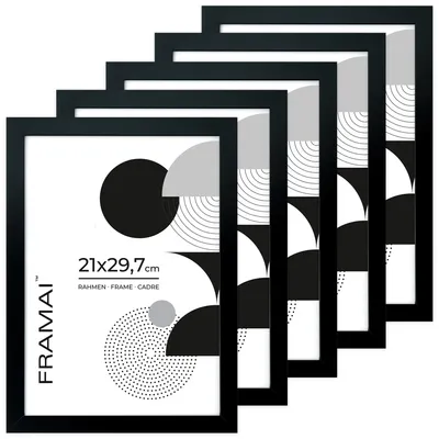 Obrázok produktu pre Rámčeky LUCA®, HEN 2, sada 5 rámčekov, farba čierna, 21x29,7 cm