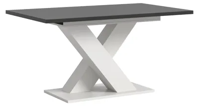 Produktbild von Esstisch Motion ausziehbar, Weiß/Grau, 150-190 cm, X-Fußgestell
