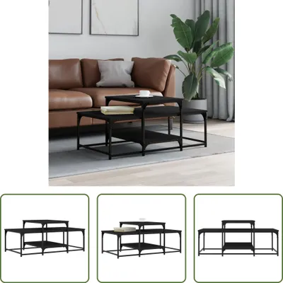 Produktbild von The Living Store Couchtisch Schwarz 102x60x45 cm Holzwerkstoff