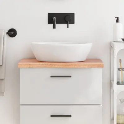 Obrázek produktu pro vidaXL Umyvadlová deska světle hnědá 60x30x(2-4) cm ošetřené masivní dřevo