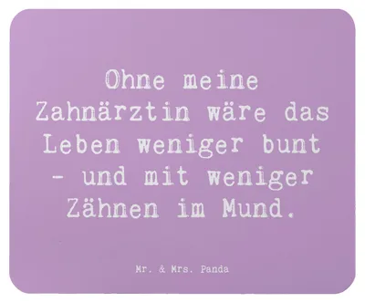 Produktbild von Mr. & Mrs. Panda Mousepad Spruch Zahnärztin Dank - Lavendeltraum - Geschenk, Berufsprodukte, Beruf, Mundgesundheit, Dankeschön, computer, Mouse Pad, laptop, mousematte