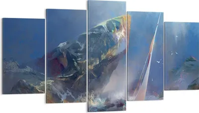 Produktbild von Bild auf Leinwand - Leinwandbild - Meer Segelboot - 160x85cm - Wand Bild - Wanddeko - Wandbilder - Leinwanddruck - Bilder - Kunstdruck - Wanddekoration - Leinwand bilder - Wandkunst - EA160x85-3923