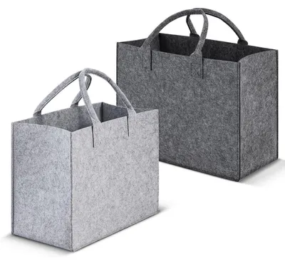 Immagine prodotto di Borse in feltro, 2 pezzi, 40x30x20 cm, grigio scuro, grigio, pieghevoli